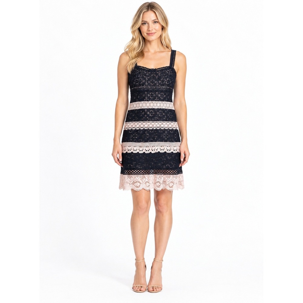 Nanette Lepore Sleeveless Lace Fit & Flare Mini Dress Y2K Size 2 Cottagecore
